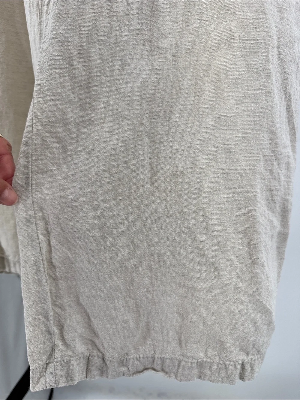 Liz Claiborne Light Khaki Cream Drawstring Linen-Blend Pants XXL casual neutral